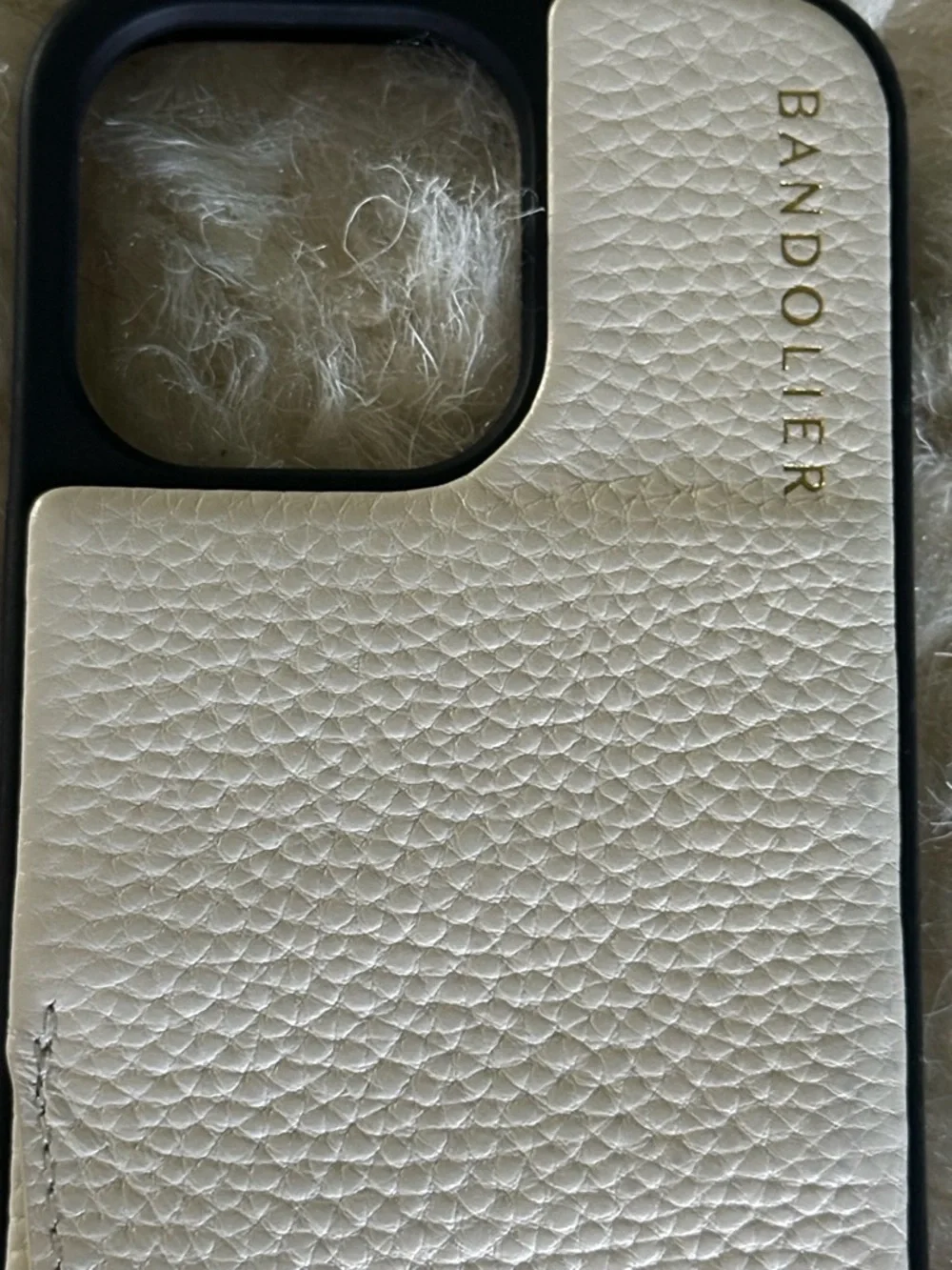 Bandolier iPhone 13 Pro Emma leather phone case in ivory / cream - NO STRAP